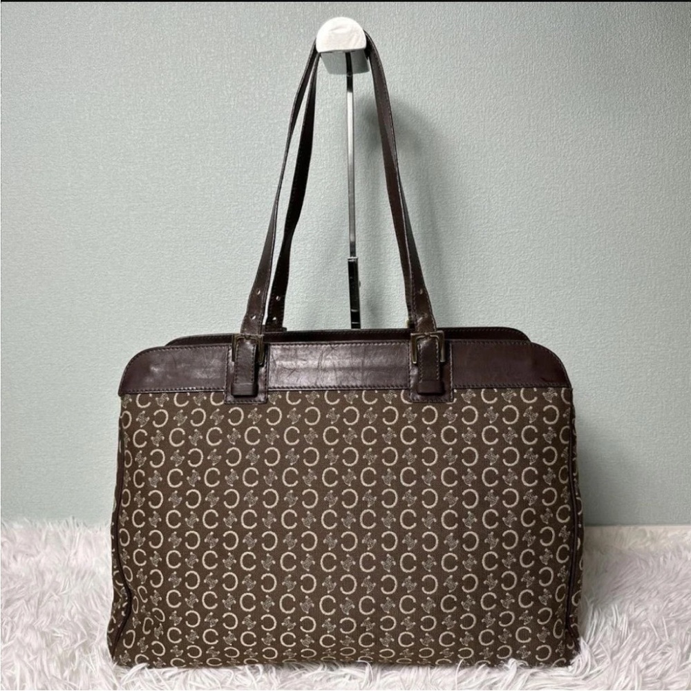 Celine Brown Monogram Tote Bag - Picture 3 of 11